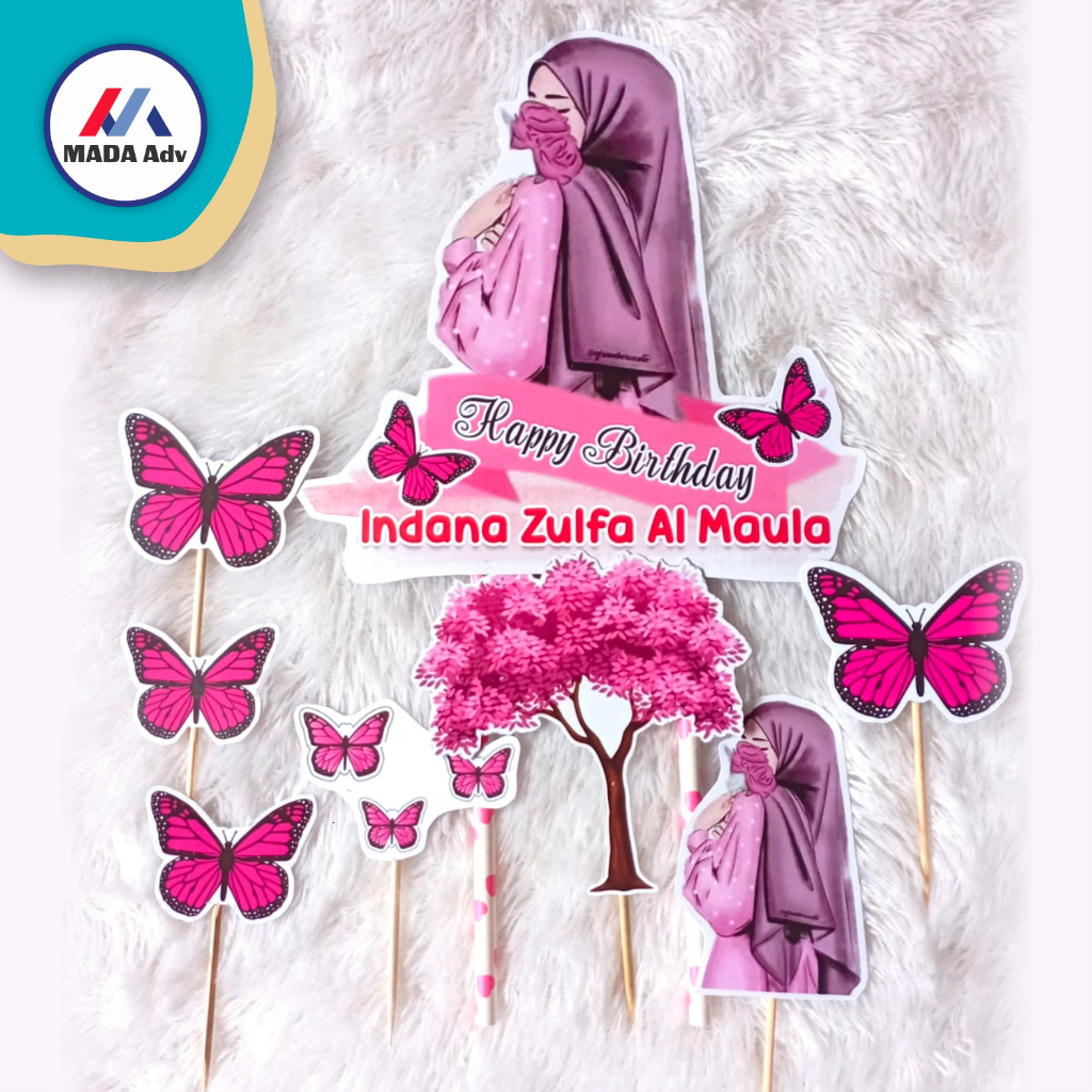 Topper Cake Kupu Kupu/ Topper Cake Kue Kupu Kupu foto/ Topper Cake Kue Nama & Foto / Topper Cake Kue