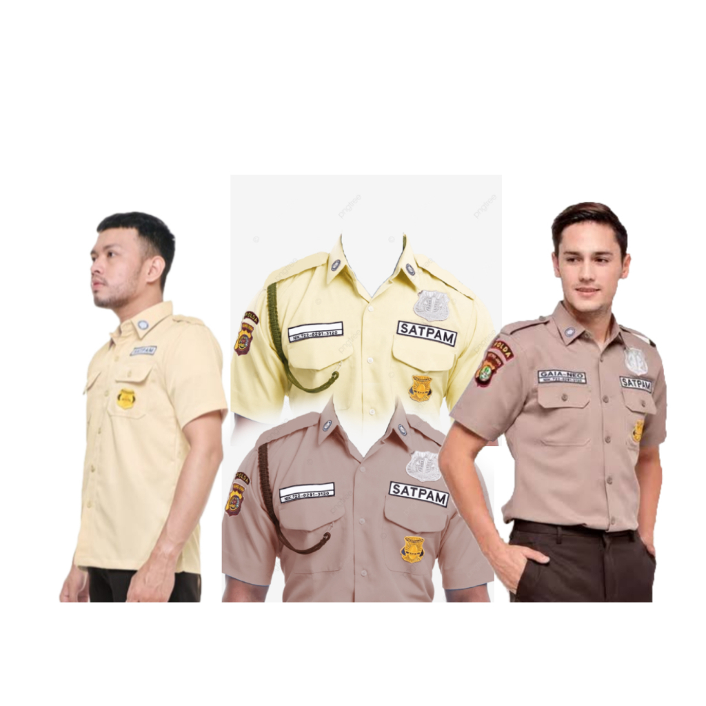 baju satpam terbaru 2023-baju pdh satpam-baju pdl satpam-Baju Cream