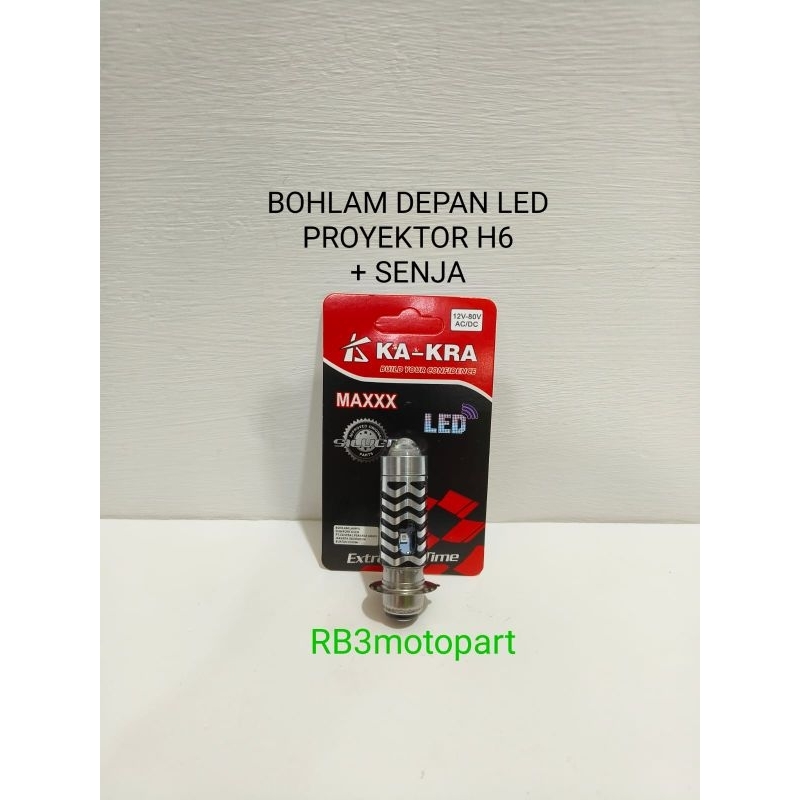 BOHLAM LAMPU DEPAN LED PROYEKTOR H6 + SENJA PRO 2 WARNA KA-KRA