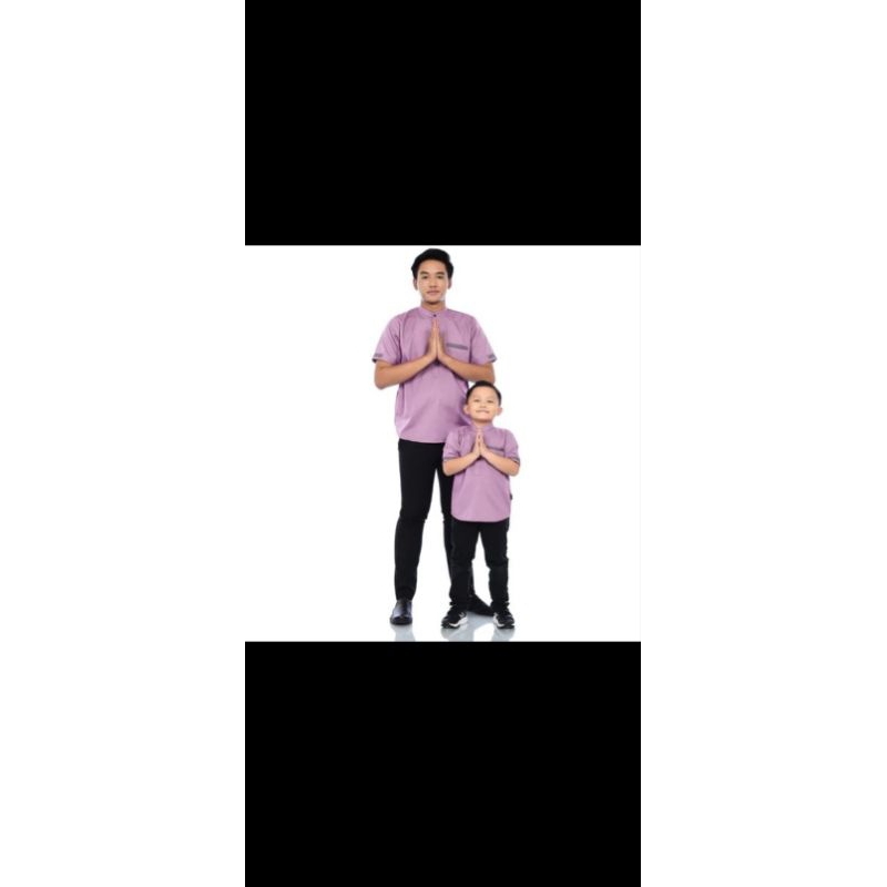 Baju Koko Lilac Ayah Dan Anak/Baju Koko Couple