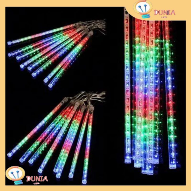 Lampu Meteor Led isi 10 Batang 50CM Jatuh Rain SnowTaman Hias Meteor Lampu Meteor Multifungsi