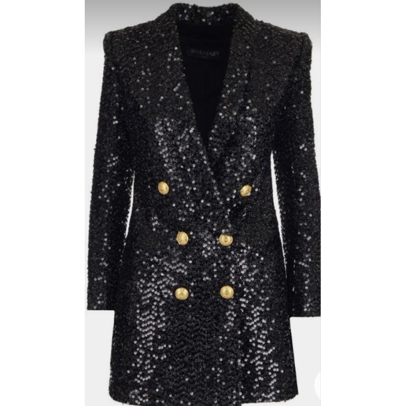 sequin tag blazer dress