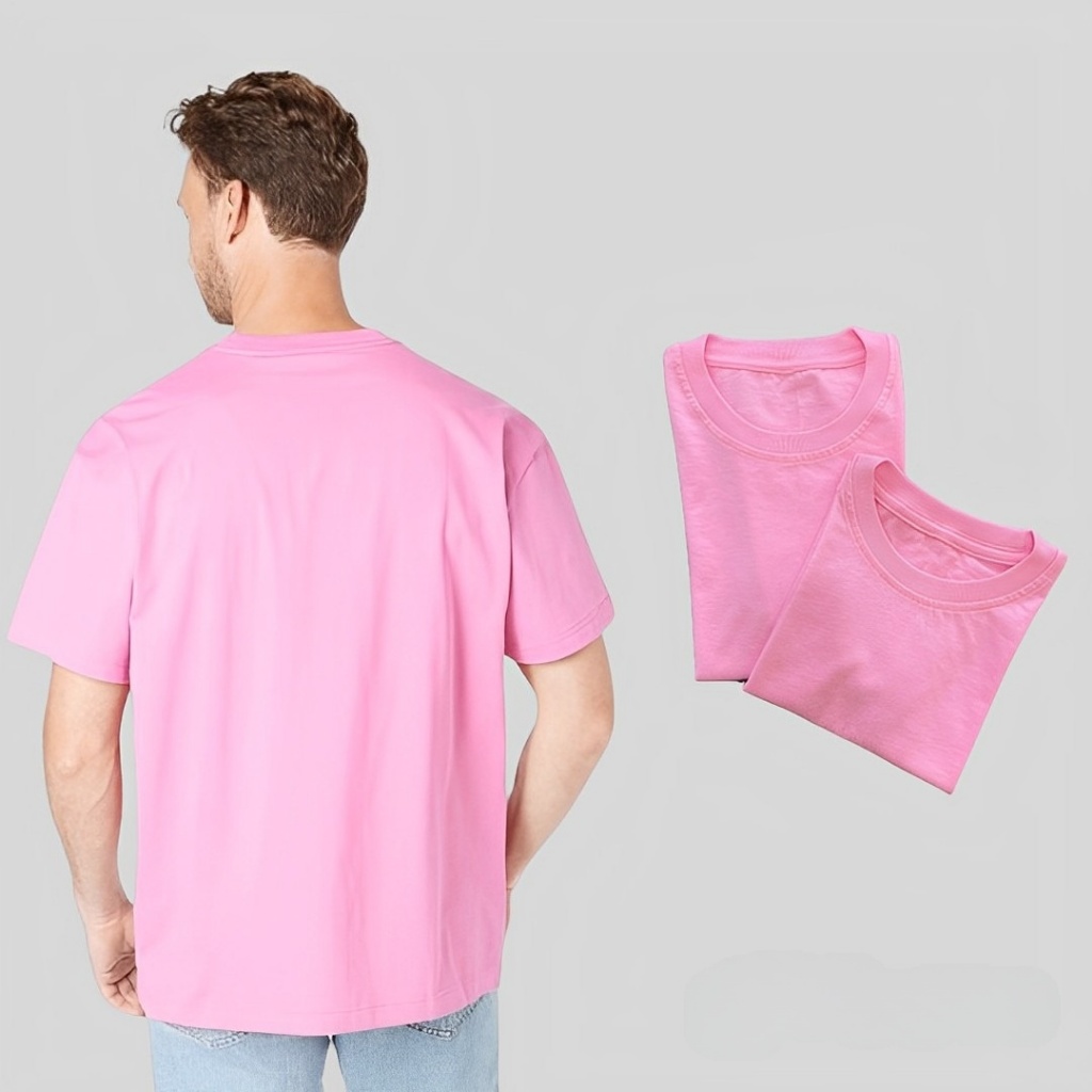 Kaos Polos Baju Barbie Pink Anak Sampai Dewasa Warna Dusty Pink Cotton Combed Premium - Momotaro