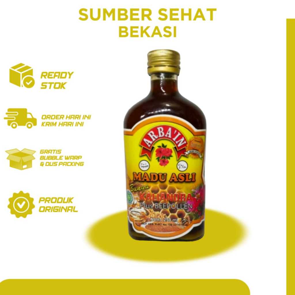 

Madu Asli Bunga Kaliandra Plus Beepollen 250ml- Asli 100% Arba'in