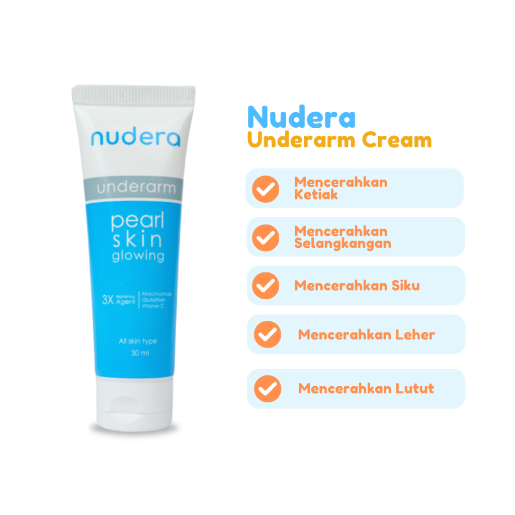 Nudera Underarm Cream Pemutih Selangkangan Ampuh Aman BPOM