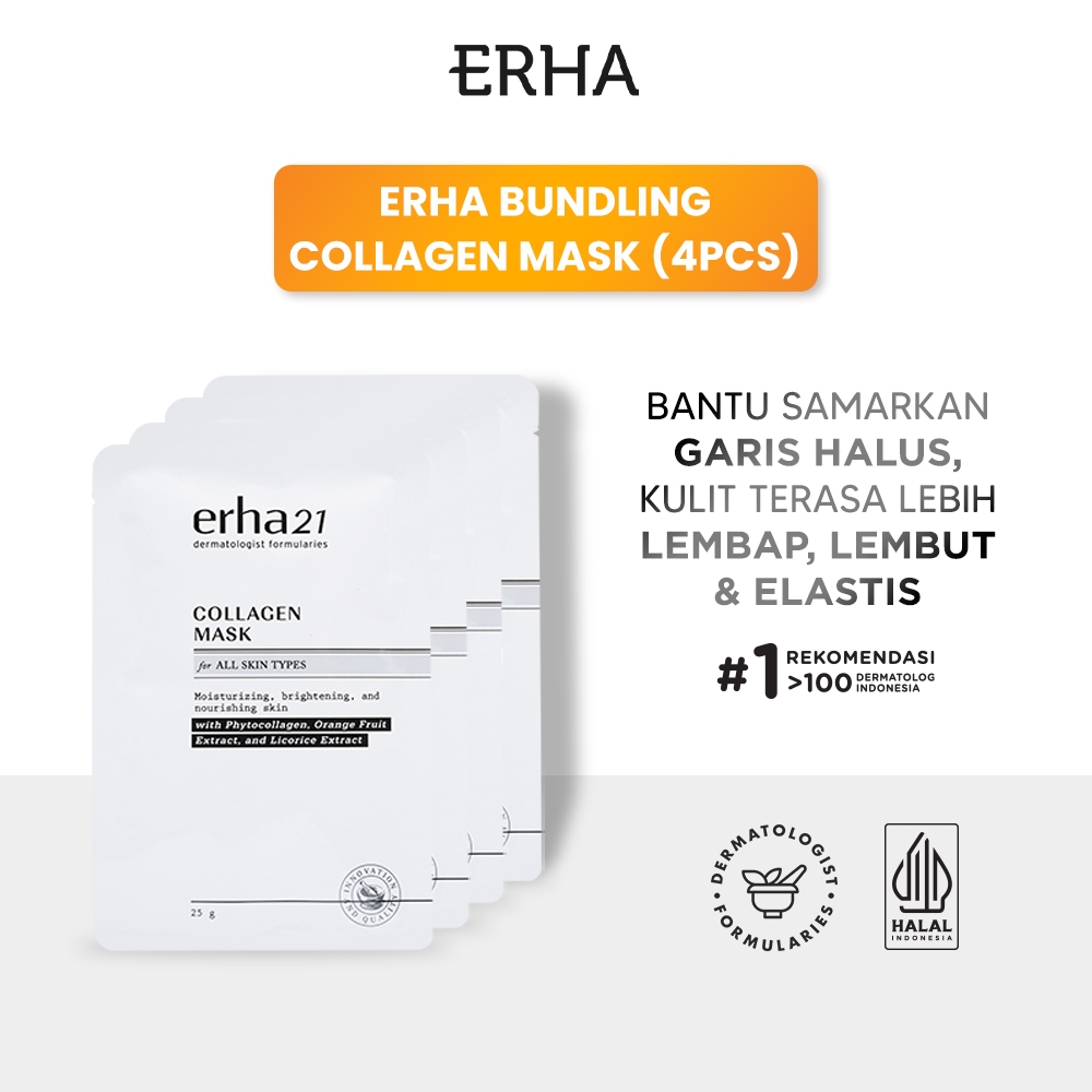 ERHA Collagen Mask 4 pcs - Masker Kolagen Anti Aging & Pencerah
