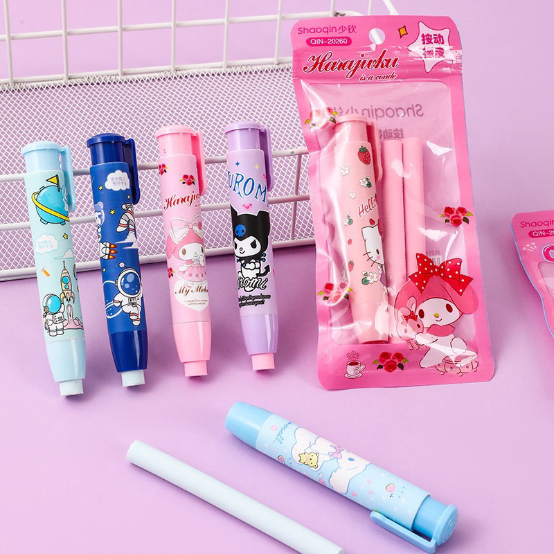 

DL797S Delunashop 1Set Penghapus Pensil Mekanik Motif Karakter Lucu / Mechanical Eraser / Penghapus Bentuk Lipstick / Hapusan Eraser Lipstik