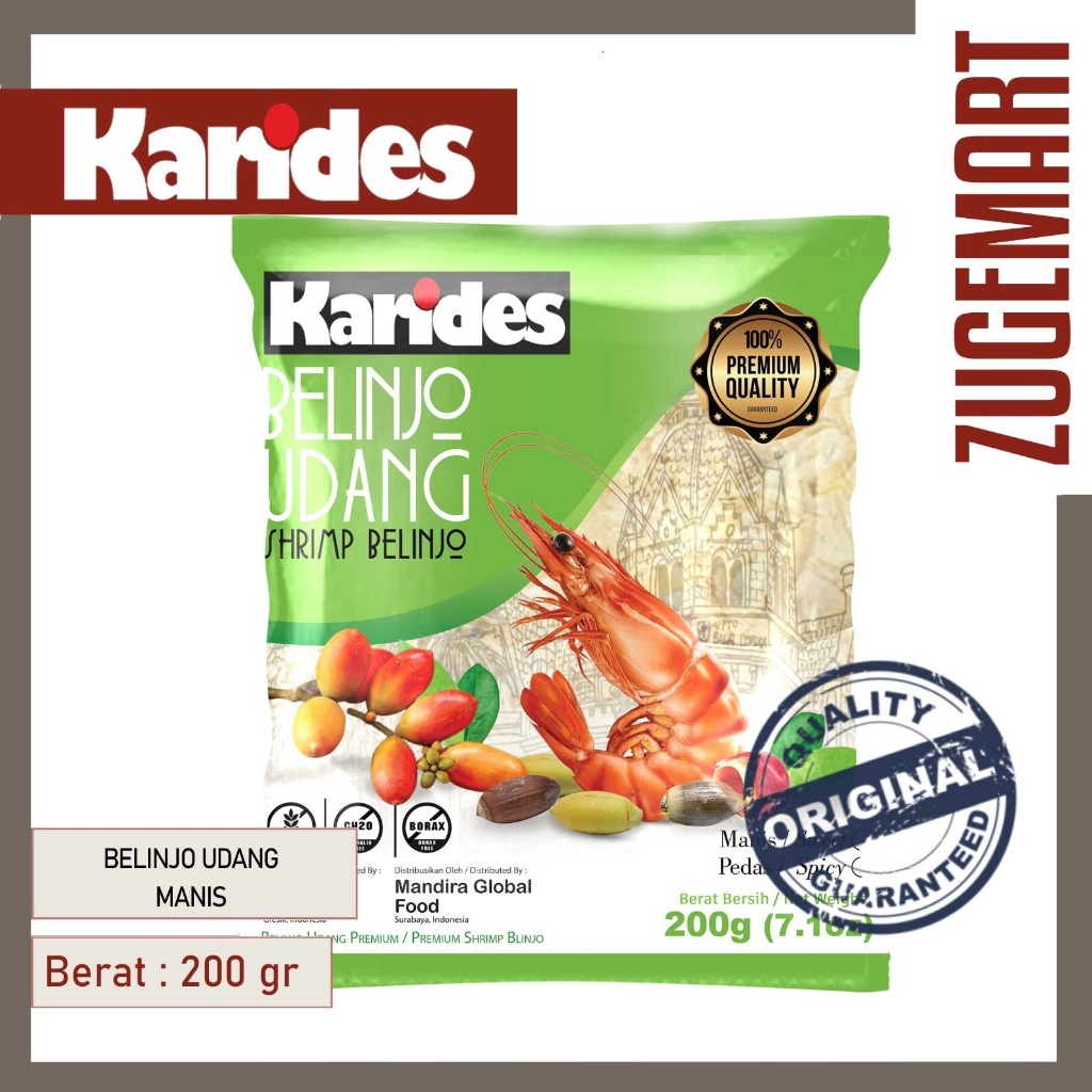 

KARIDES - BELINJO / BLINJO UDANG - MANIS - 200 GRAM