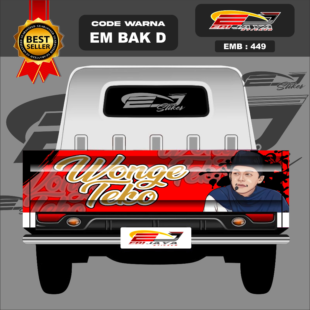 STIKER DECAL BAK BELAKANG SEMUA JENIS PICK UP-STIKER DECAL VARIASI TULISAN WONGE TEKO-EMB449