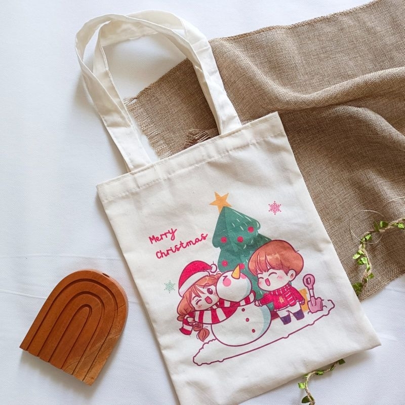 

costum totebag blacu natal Merry Christmas