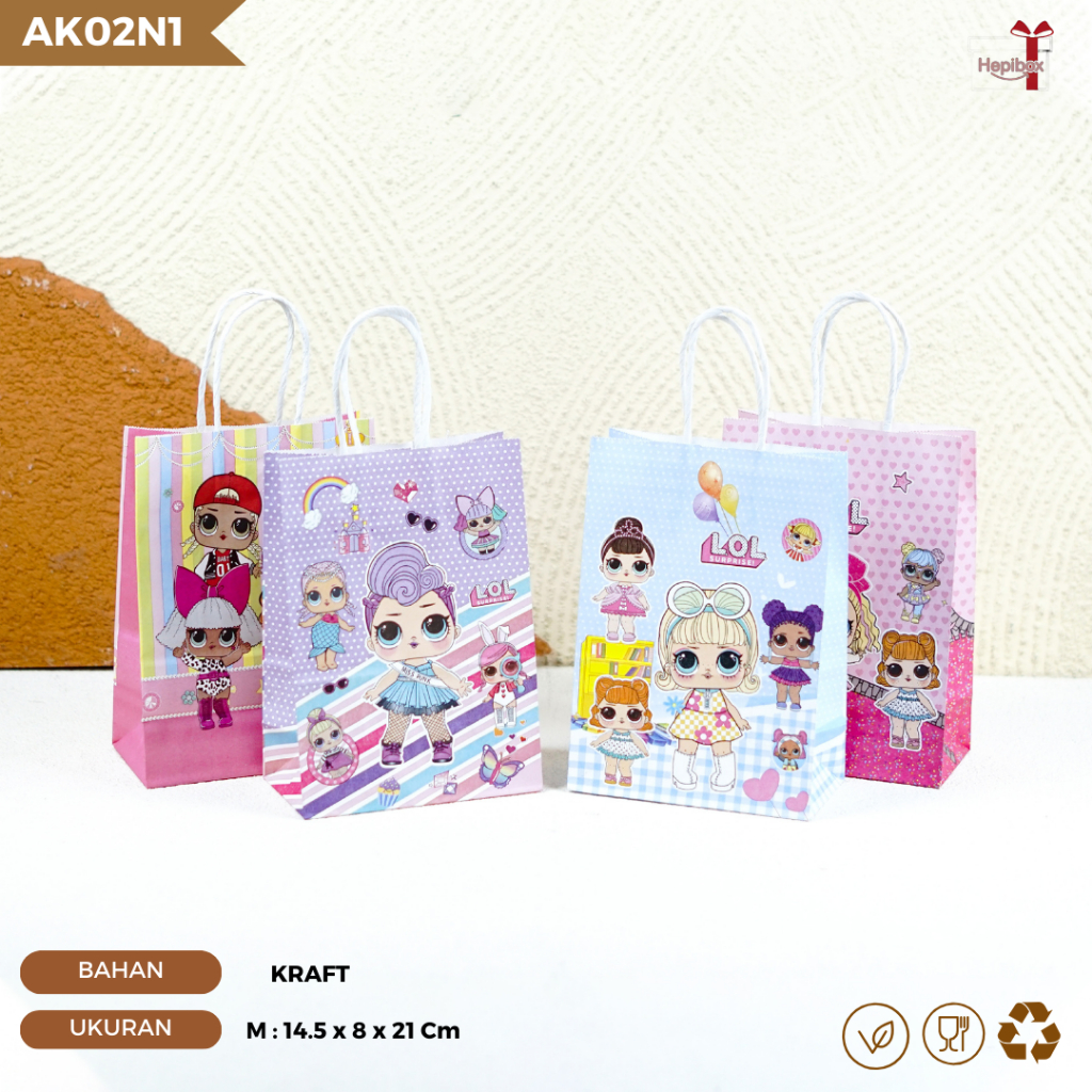 

Paper Bag Goodie Bag Tas Kado Hadiah Pesta Ulang Tahun Anak Karakter | AK02N1