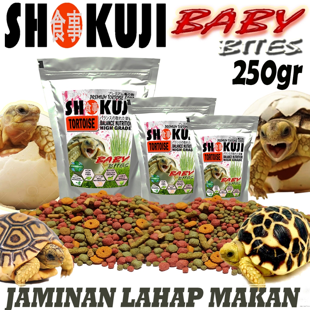 250GR SHOKUJI PELLETS SMALL MAKANAN BAYI KURAKURA BABY BITES SULCATA PARDALIS KURA DARAT TORTOISE FO