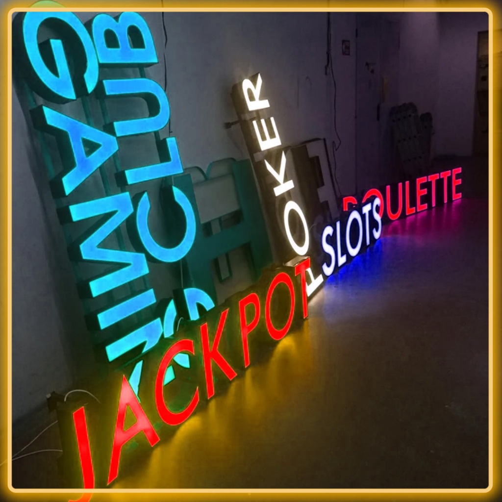 Signage Letter Huruf Timbul Galvanis Akrilik Custom Super Bright LED