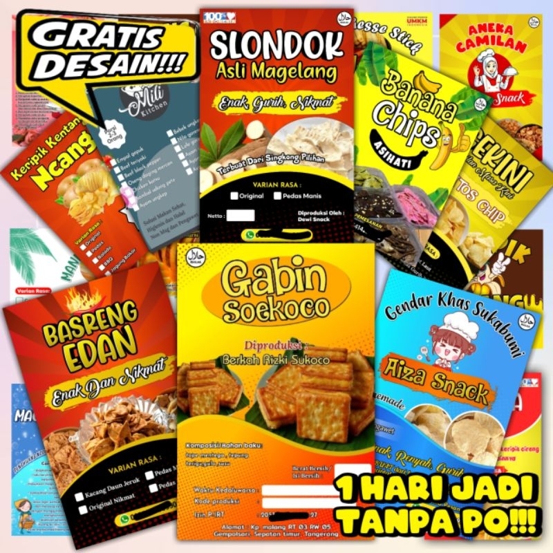 CETAK STIKER CUSTOM 1 HARI JADI COD GRATIS DESAIN STIKER KUE STIKER LOGO MAKANAN  STIKER JUALAN STIK