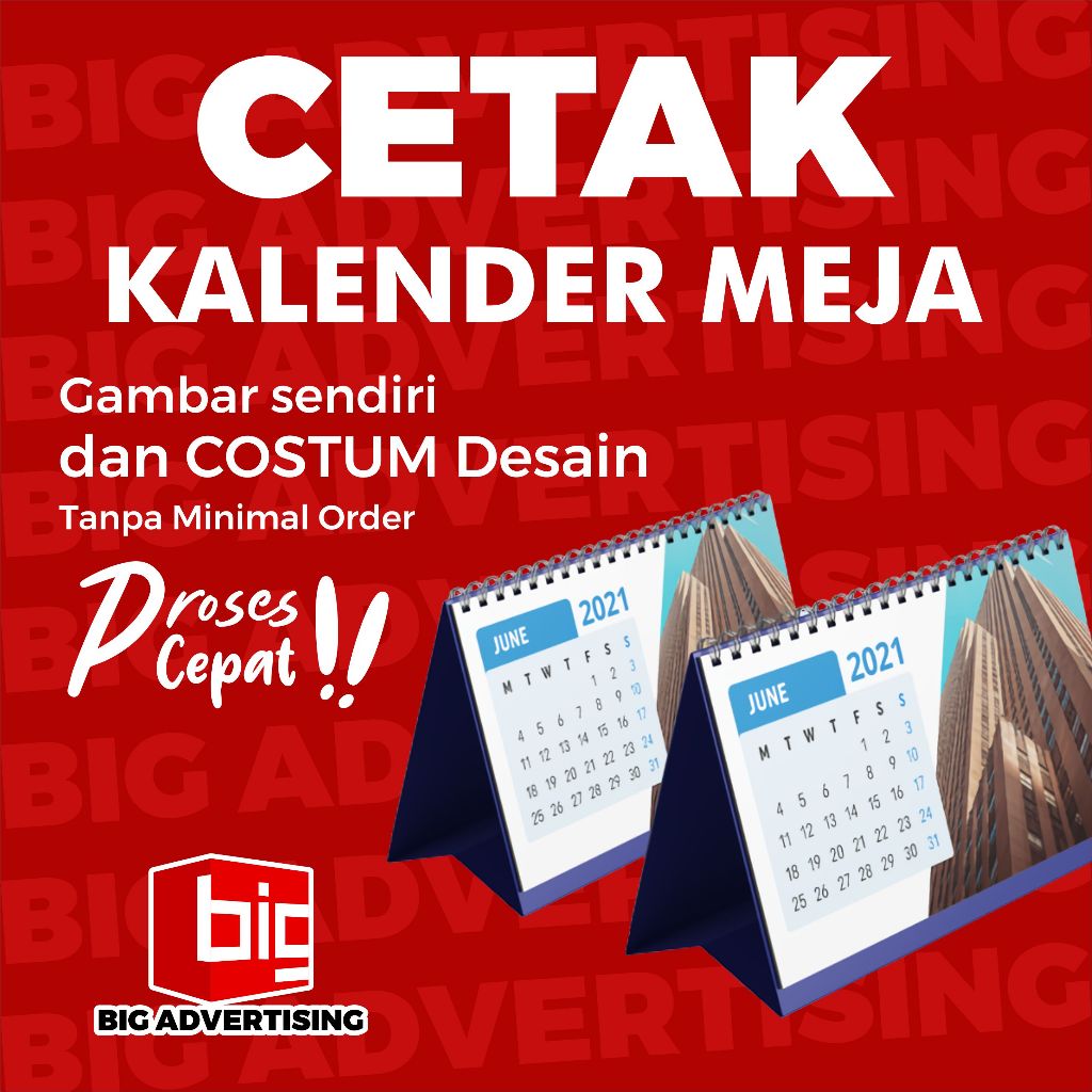 

Kalender duduk A5 Desain Custom