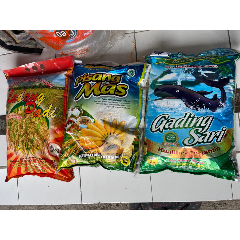 

READY BERAS 5 KG CAP PISANG MAS PAUS GADING SARI LADANG PADI