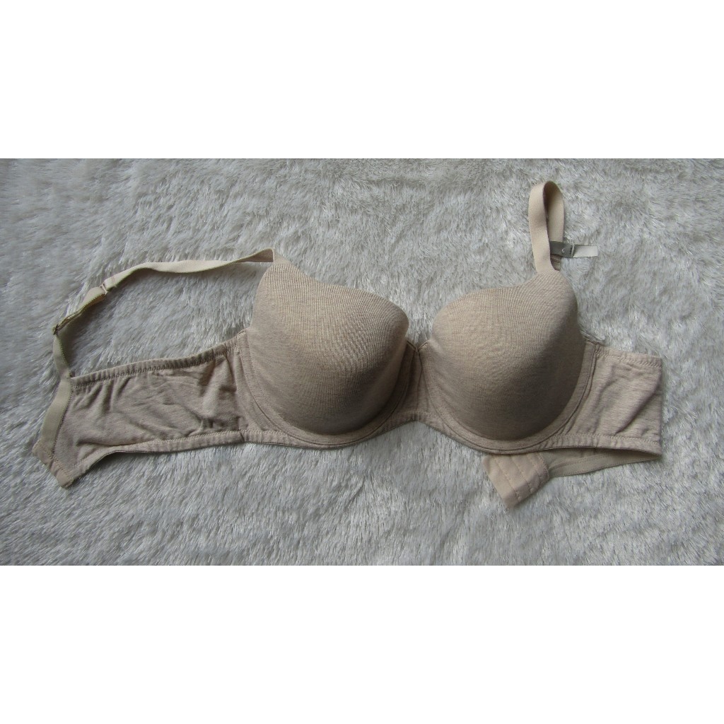 AMBRIELLE BRA PAKAI KAWAT PAKAI BUSA CREAM LURIX SIZE 40C (C90) - FULL CUP BRA