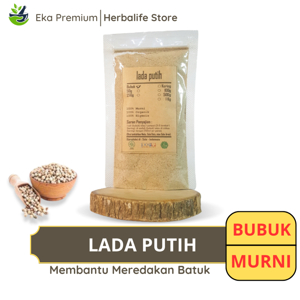 

LADA PUTIH BUBUK Merica Kering Ramuan Rempah Herbal Asli Bumbu Dapur Masak Jamu Minuman Alami Murni Tradisional Merico Simplisia Piper Albi Linn