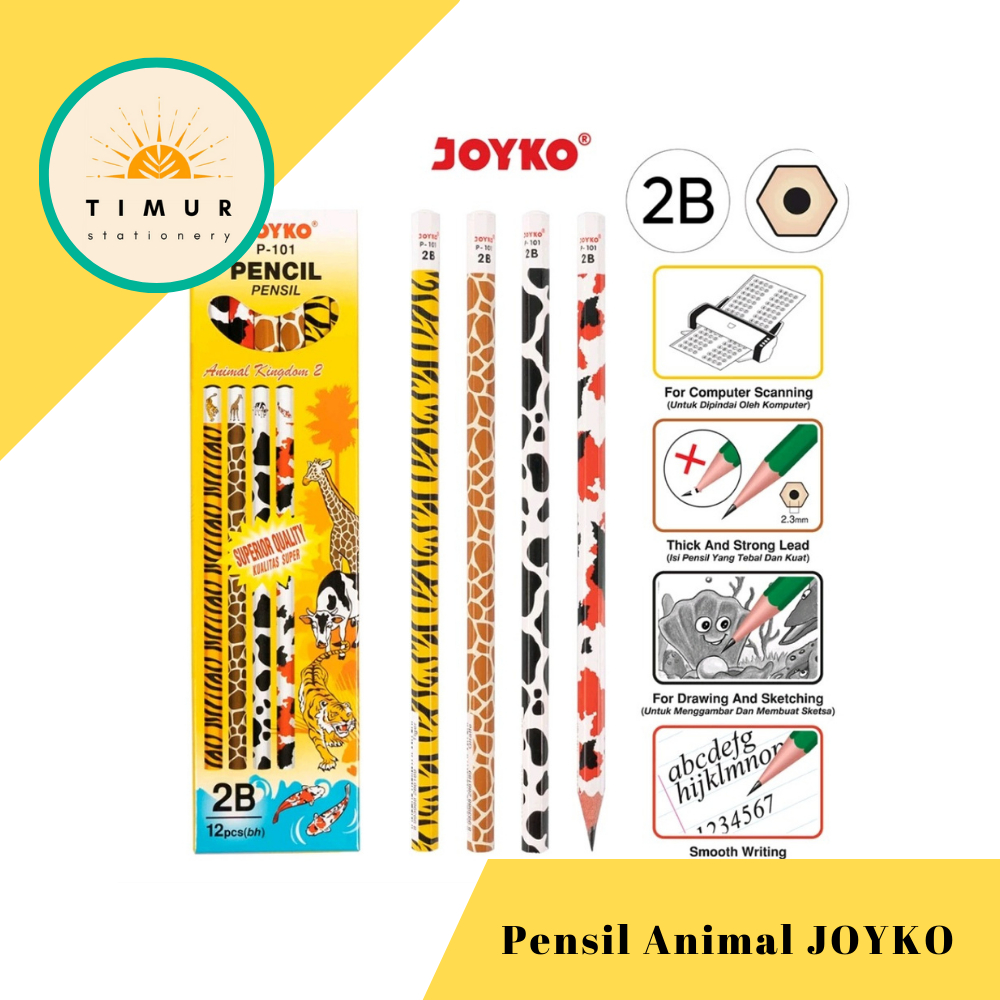 

Pensil 2B Animal by JOYKO P-101 isi 12 pc