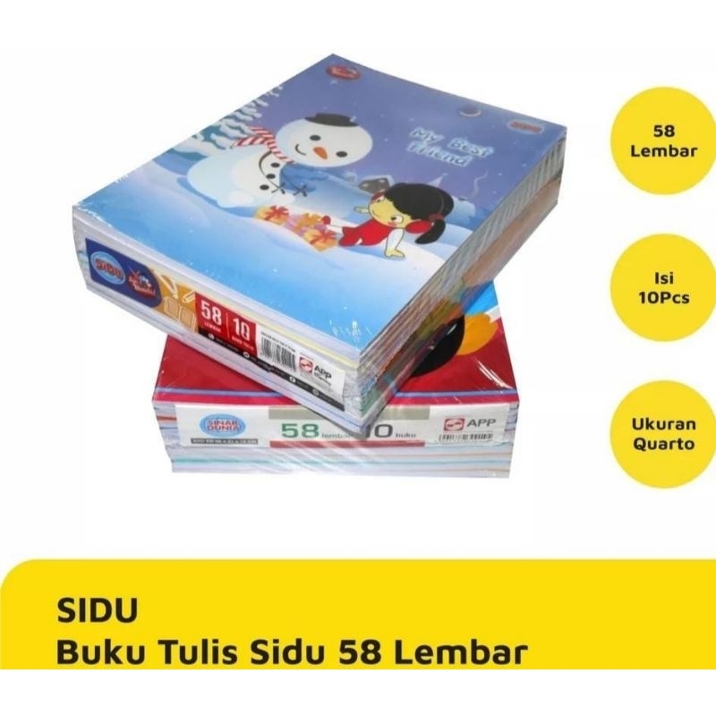 

[COD] [RT] BUKU TULIS SIDU 50 LEMBAR BUKU SIDU 58 1PACK ISI 12 PCS