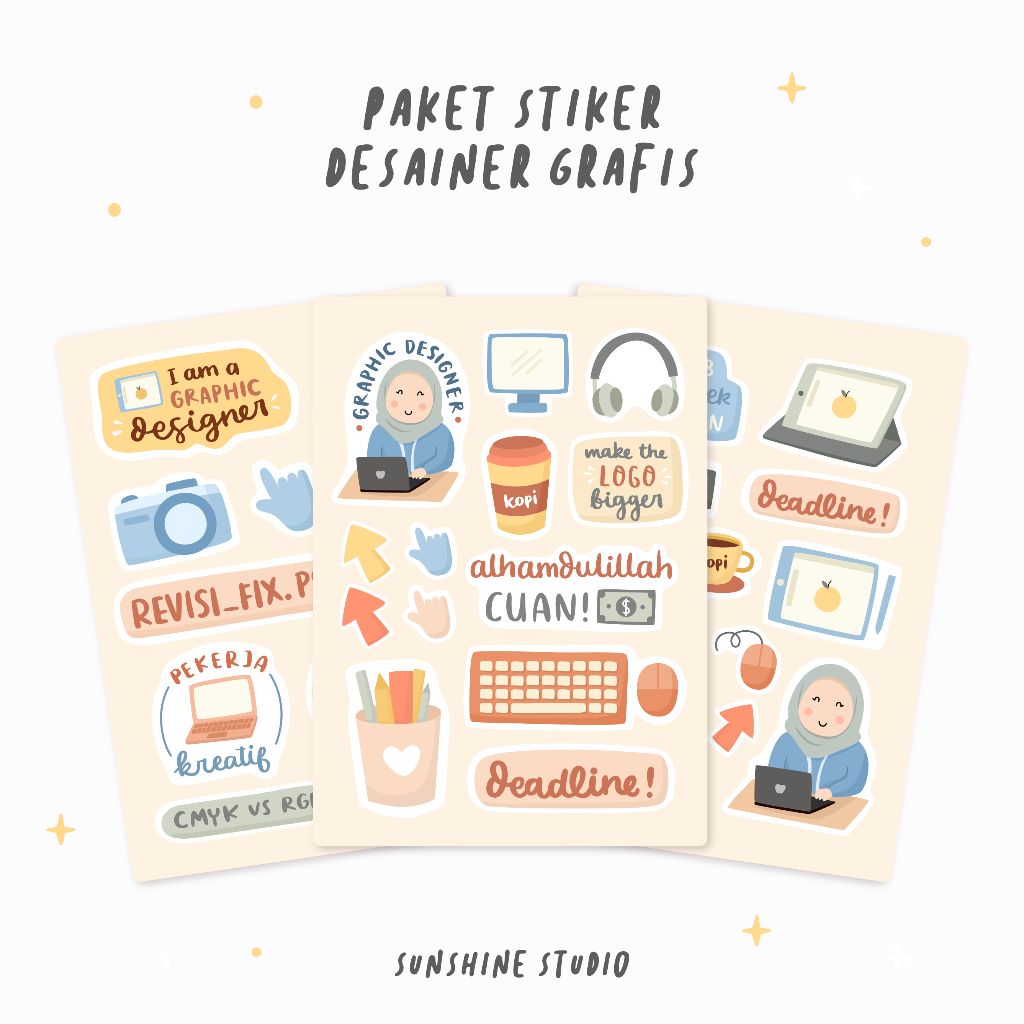 

[Sunshine] Stiker Profesi Desain Grafis Stiker Islami | Stiker Muslimah Aesthetic Sticker untuk Scrapbook Diary Jurnal HP Laptop Tumblr Minuman | Waterproof Vinyl Anti Air