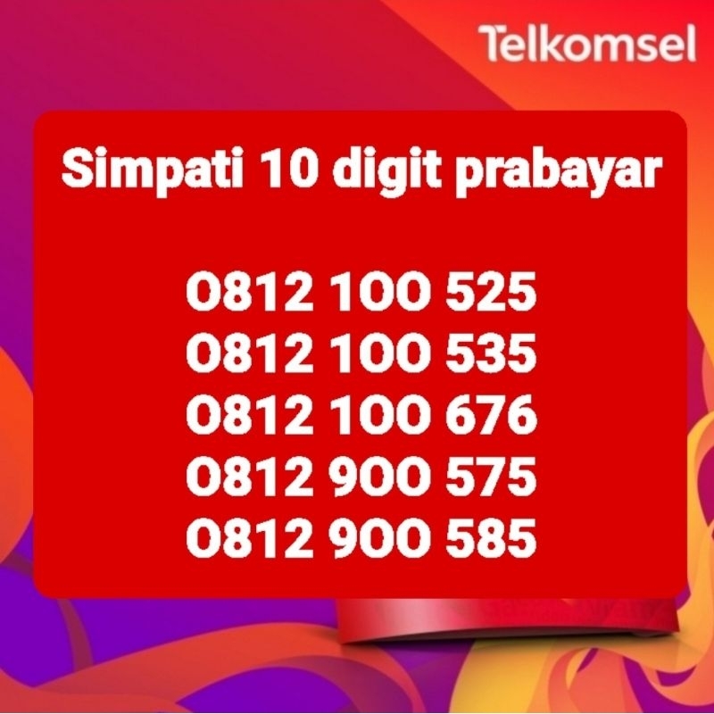 Kartu perdana nomor cantik simpati 10 digit prabayar
