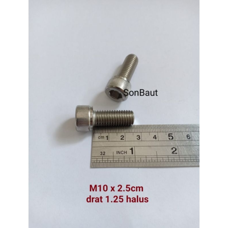 Baut L 14 10x25 drat kiri