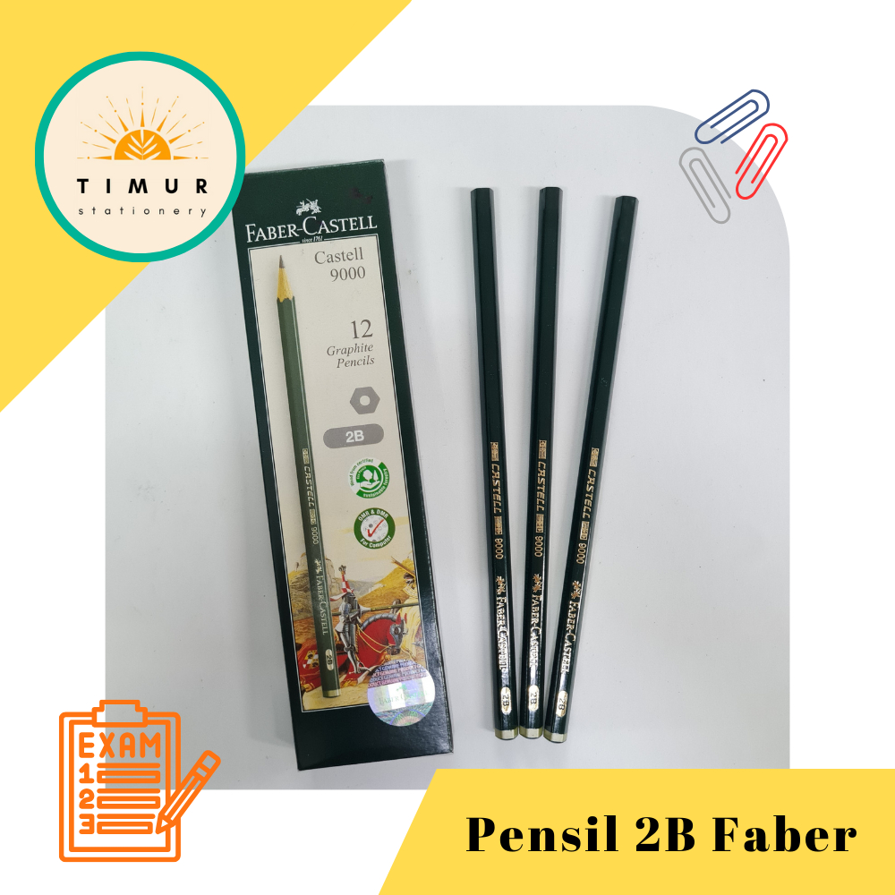 

Pensil Ujian/Exam 2B Faber Castell ORIGINAL Asli