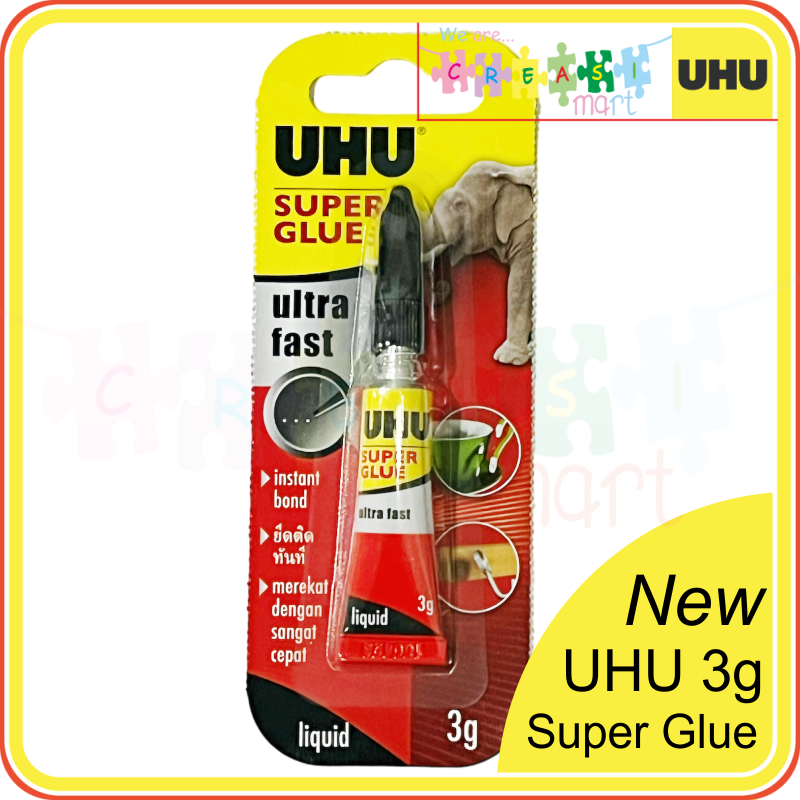 

UHU Super Glue 3g Lem Super ( FORMULA BARU )100% Asli Original