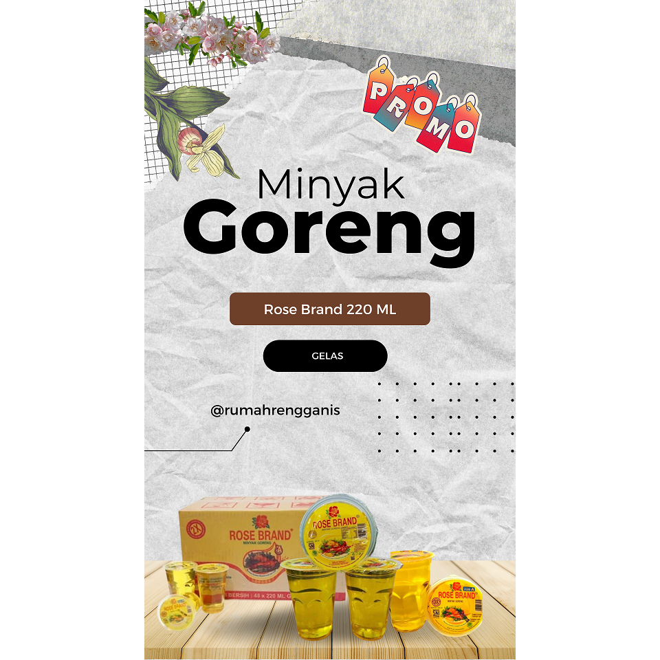 

MINYAK GORENG ROSE BRAND CUP 220ML