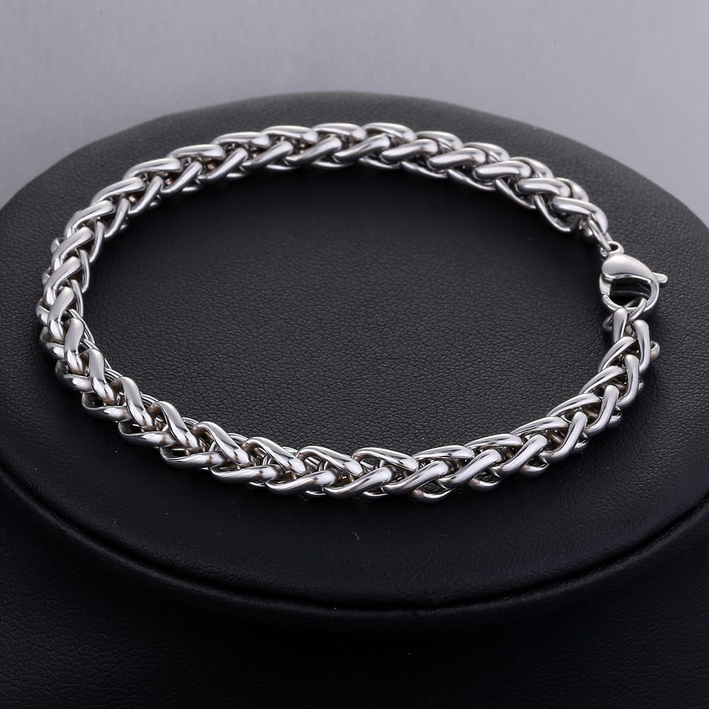 GELANG RANTAI ANTI KARAT MODEL TULANG NAGA/ Gelang Pria Rantai Titanium Anti Karat Bracelet Tulang U
