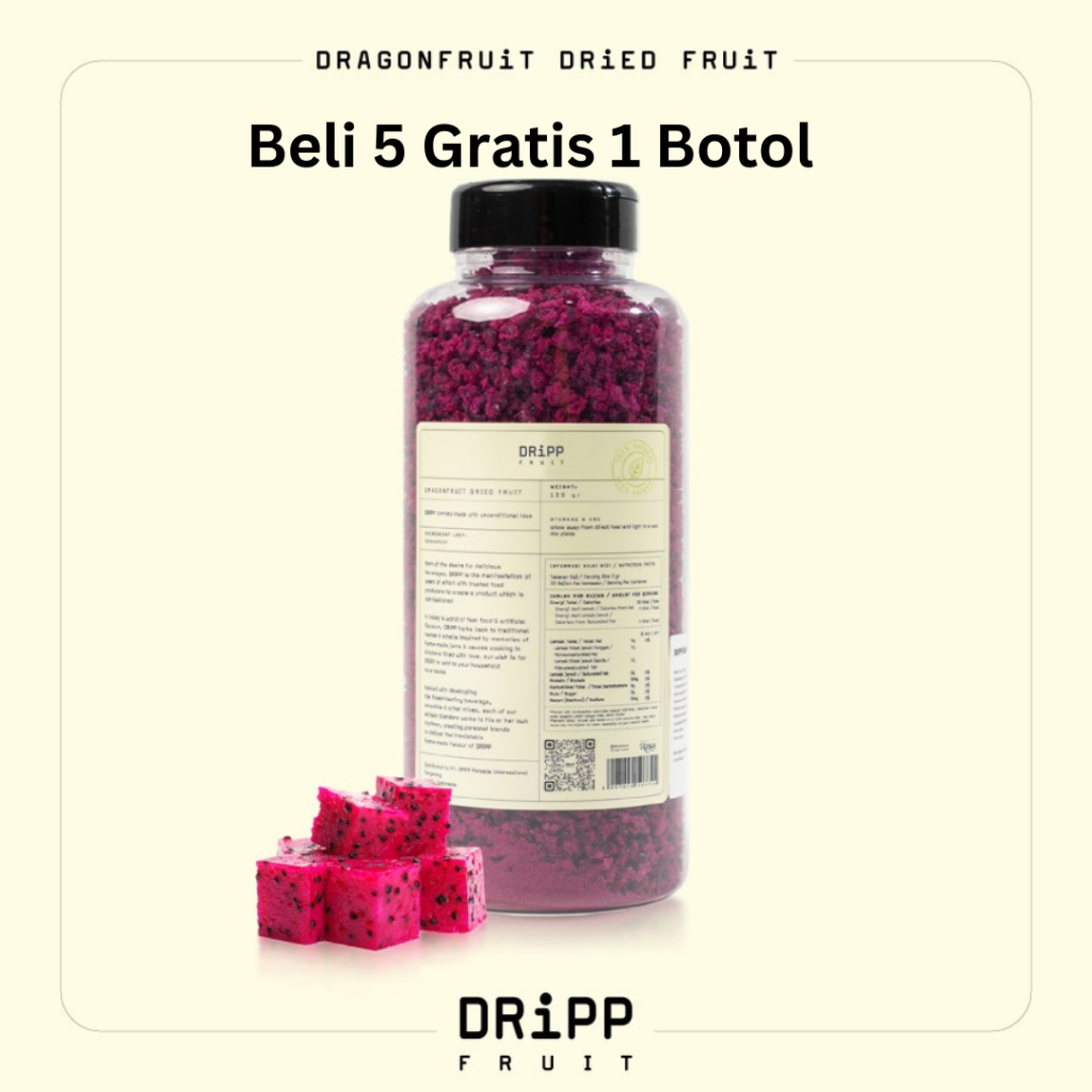 

DRiPP Dried Fruit Dragonfruit 130 gr - buah Kering buah naga Topping Minuman