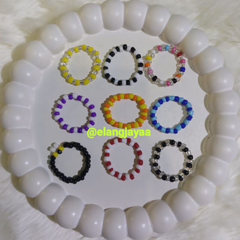 Ring beads cute/ Cincin manik/ Style idol Kpop