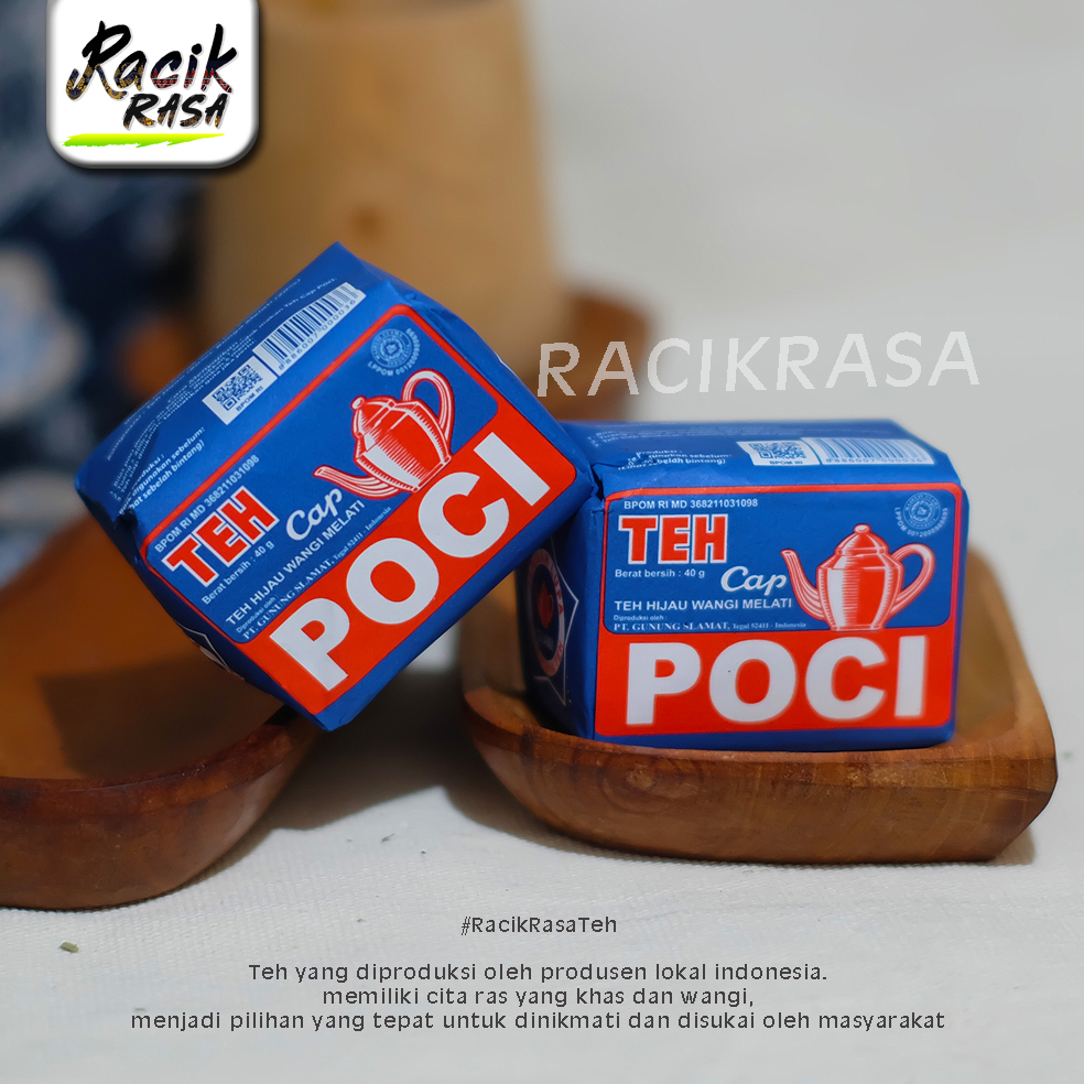 

RACIK RASA |[ ECERAN ] TEH CAP POCI BIRU MERAH 40 GRAM TUBRUK TEH WANGI MELATI HARUM BUBUK TEH TRADISIONAL SOLO SLAWI PEKALONGAN JAWA