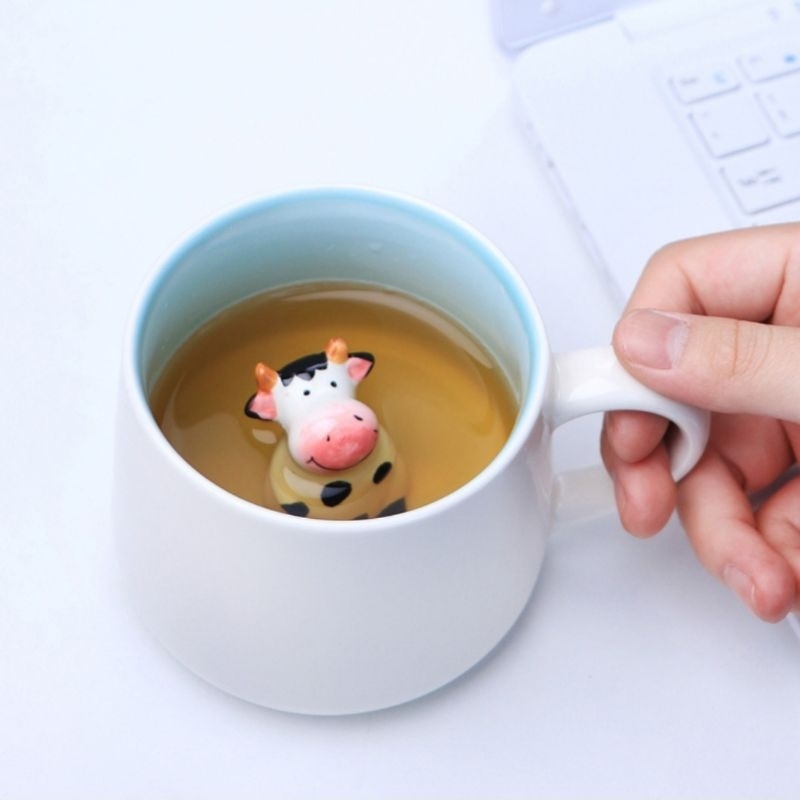 BISA INSTANT MUG Gelas bebek lucu mug binatang muncul SAPI gelas lucu gelas anak gelas gemes gelas m
