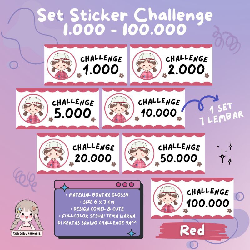 

STICKER CHALLENGE CUTE AESTHETIC-VOL 2 ( 1 SET ISI 7 LEMBAR )