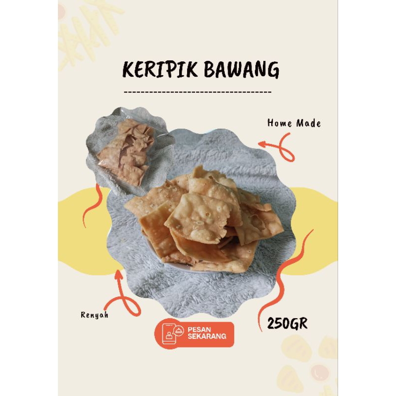 

Keripik Bawang 250 Gram Enak Gurih Cemilan Murah