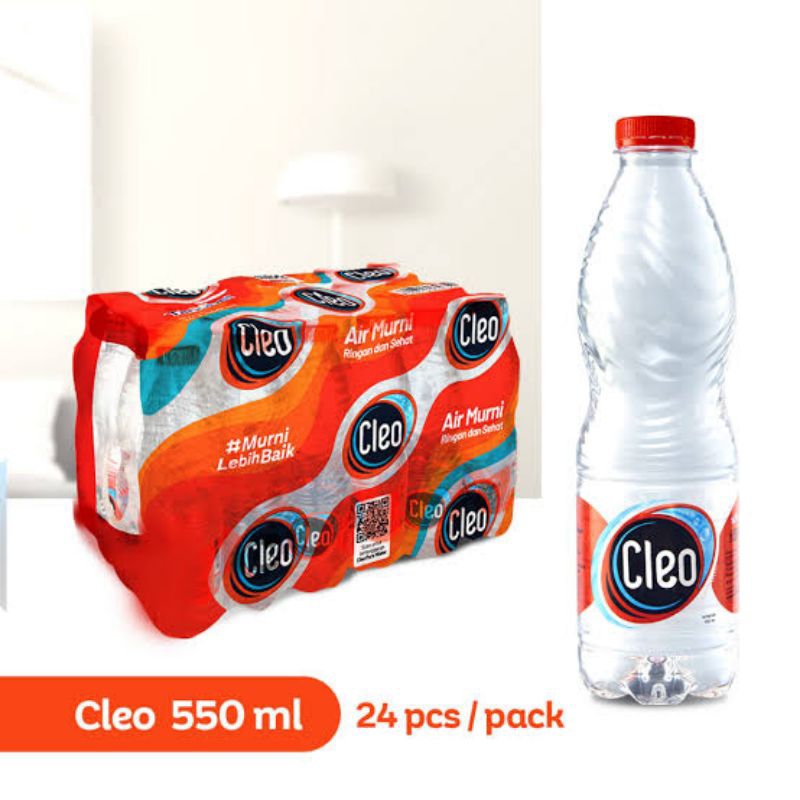 Cleo 550ML 1 pack isi 24 botol (instant/sameday)