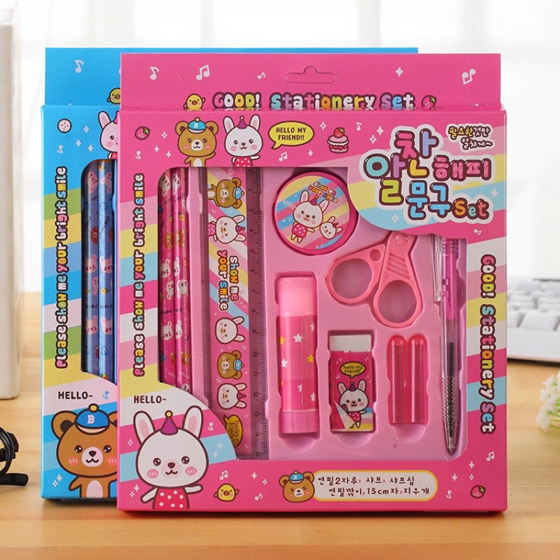 

Alat Tulis Pensil Set 9 in 1 Karakter / Alat tulis Sekolah Set karakter Souvenir