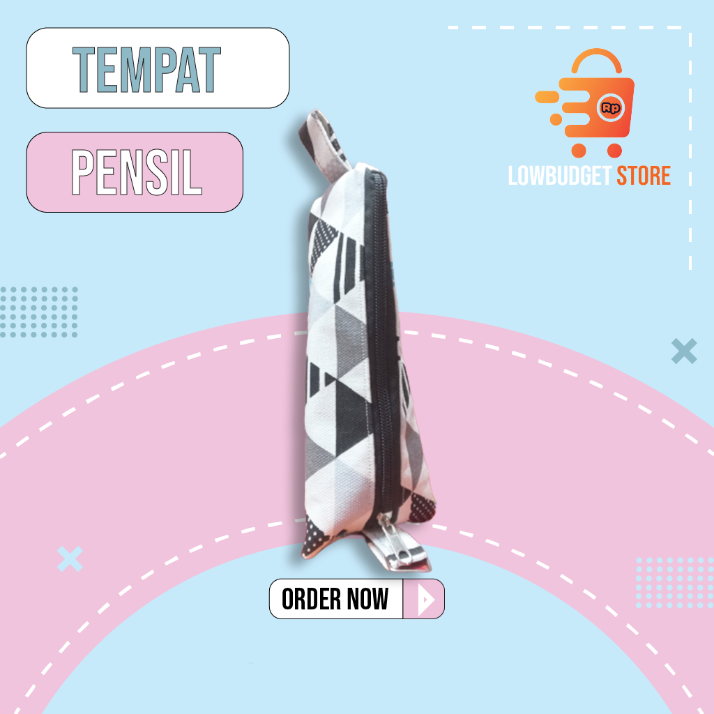 

Tempat pensil motif bentuk segitiga bahan kanvas