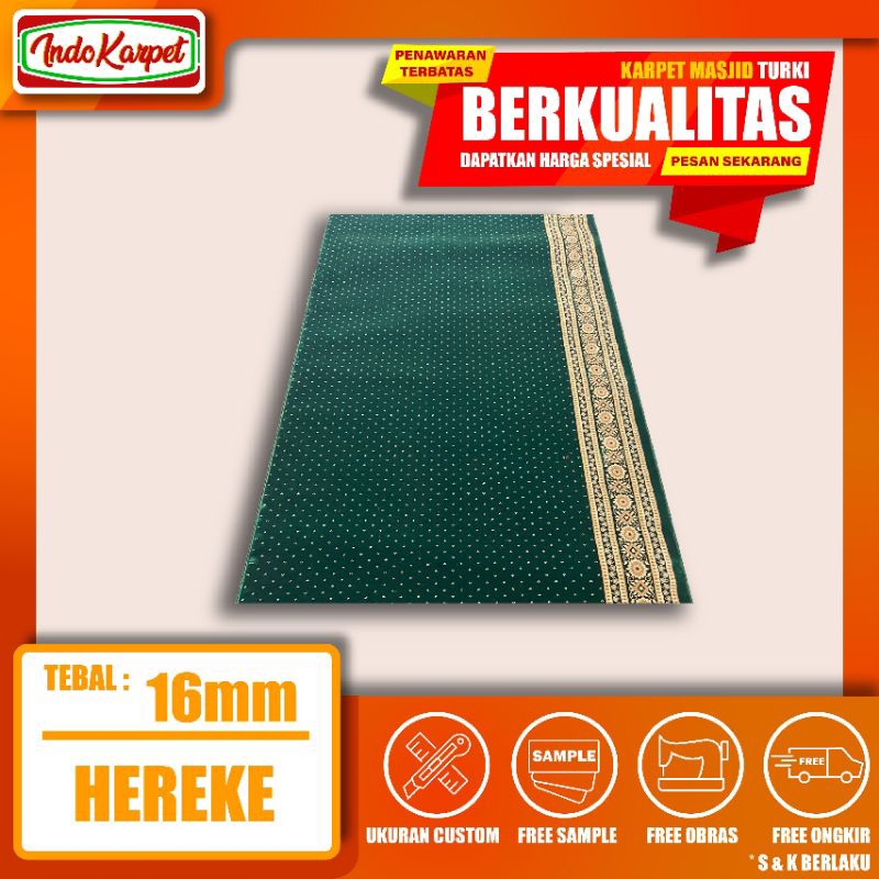 Karpet Masjid Turki Tebal 16mm Hereke Meteran / Karpet Sajadah / Karpet Mushola