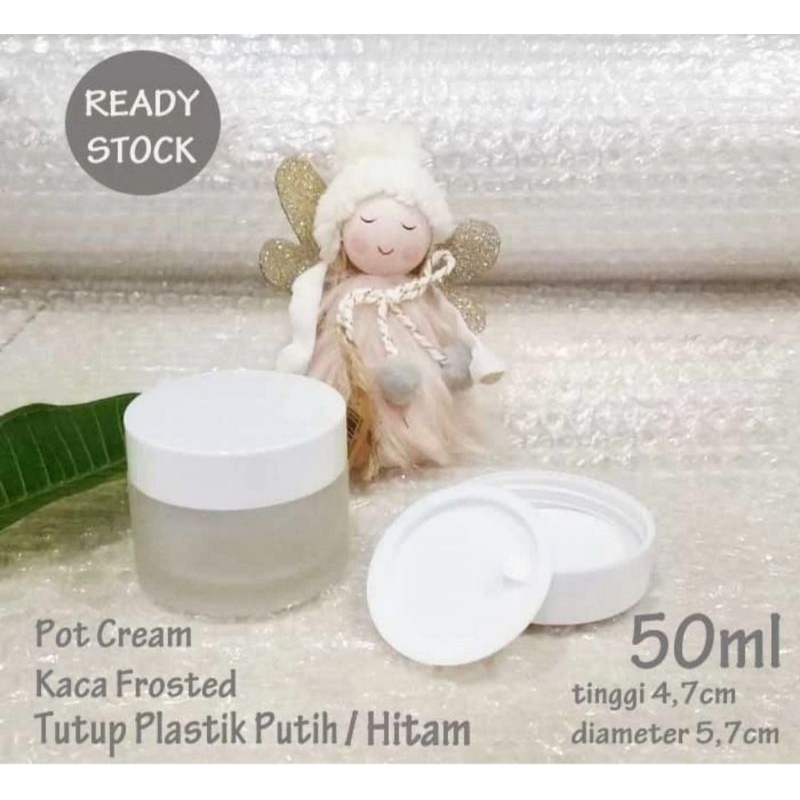 POT CREAM 50GR POT KRIM 50 GRAM WADAH JAR KOSMETIK KACA FROSTED