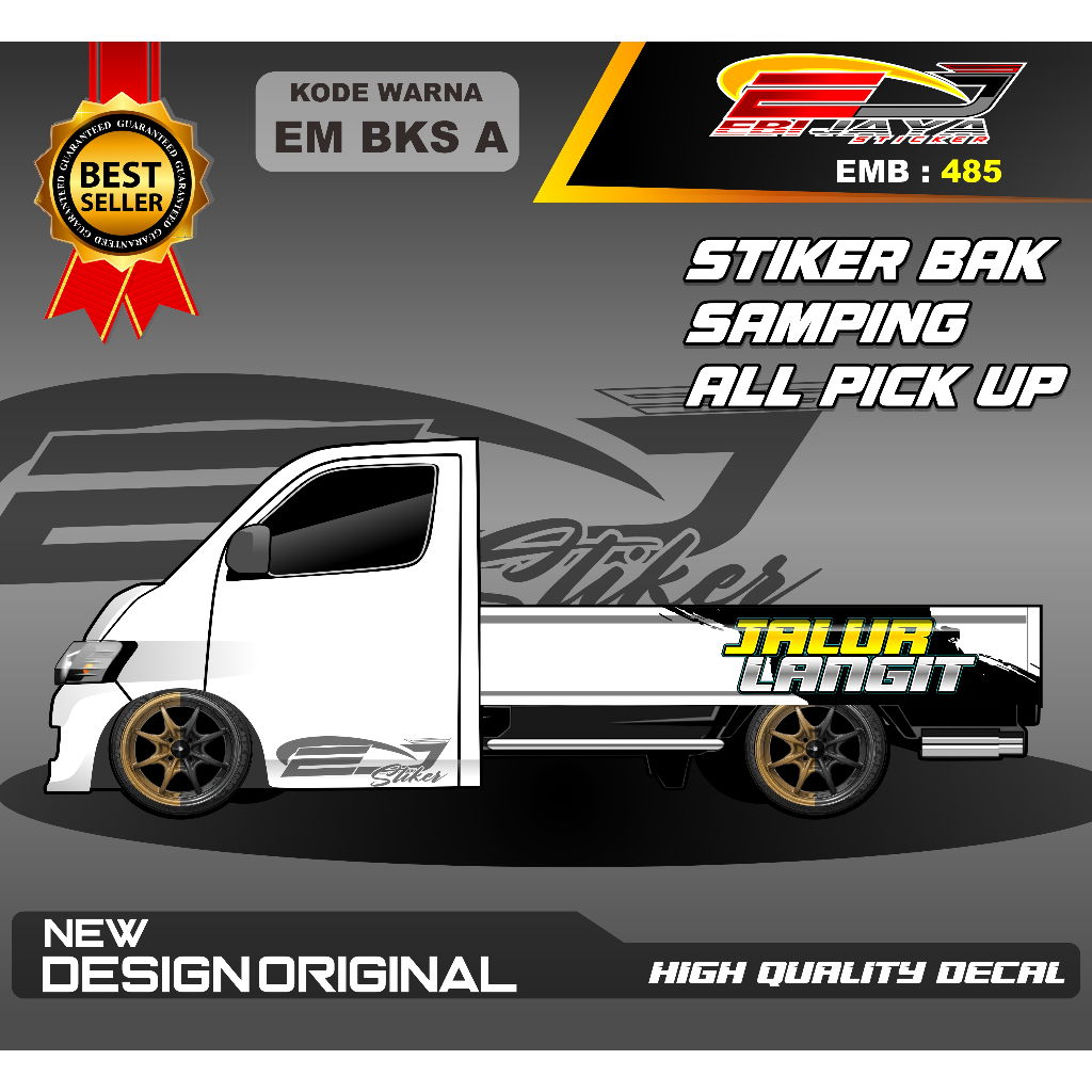 STIKER GRAND MAX 1.5 PICK UP CUSTOM NAMA BODY SAMPING-STIKER DECAL SEMUA JENIS MOBIL-EMB485