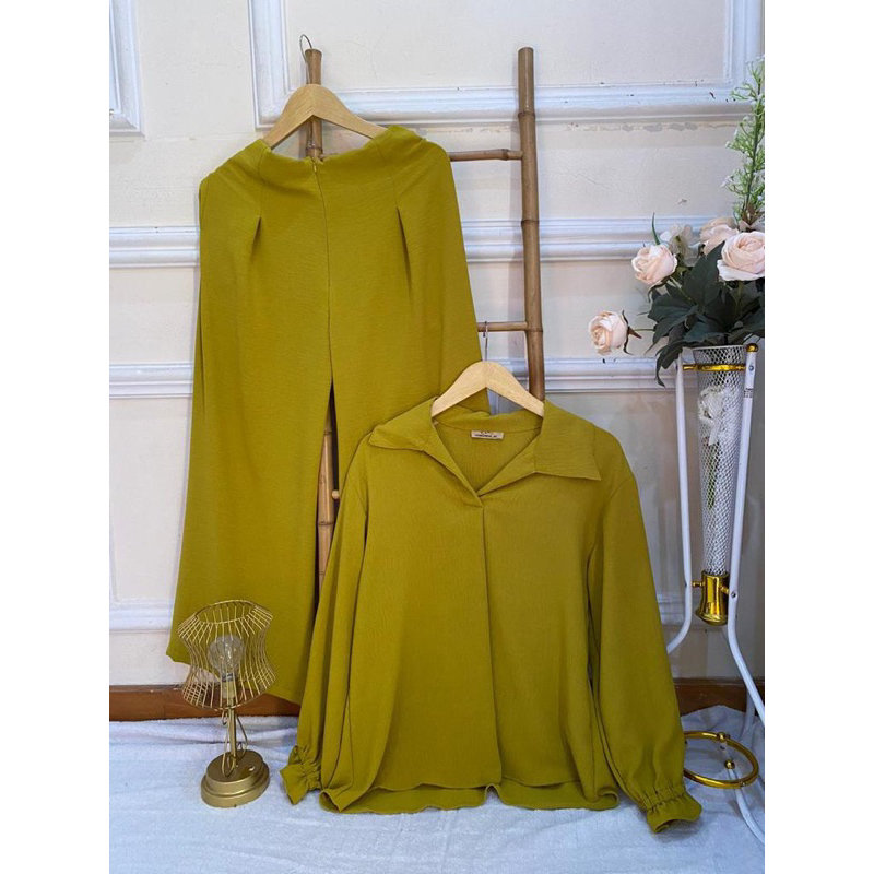 Nona Set Setelan wanita kekinian terbaru Hijab Muslimah celana kulot jumbo