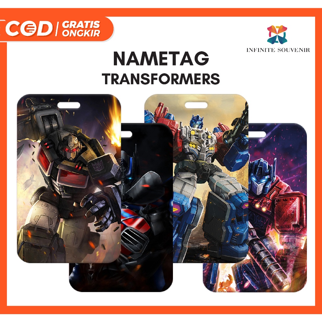 

(N009) Nametag Transformers Tanpa Tali / Card Holder Cartoon / ID Card Optimus Prime / Tempat Kartu