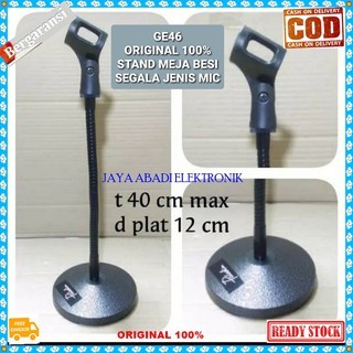 G46 ORIGINAL Stand Mic Meja full besi flexsible standing Ori mimbar podium holder mik table