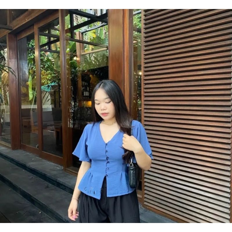 MANDY TOP BLUS/ATASAN WANITA CRINKLE AIRFLOW/BLUS TERBARU/busui friendly