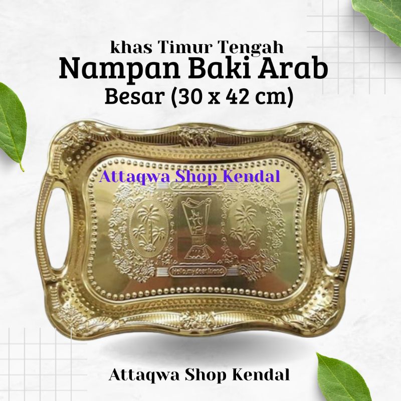 Nampan Baki Arab Emas BESAR Stainless
