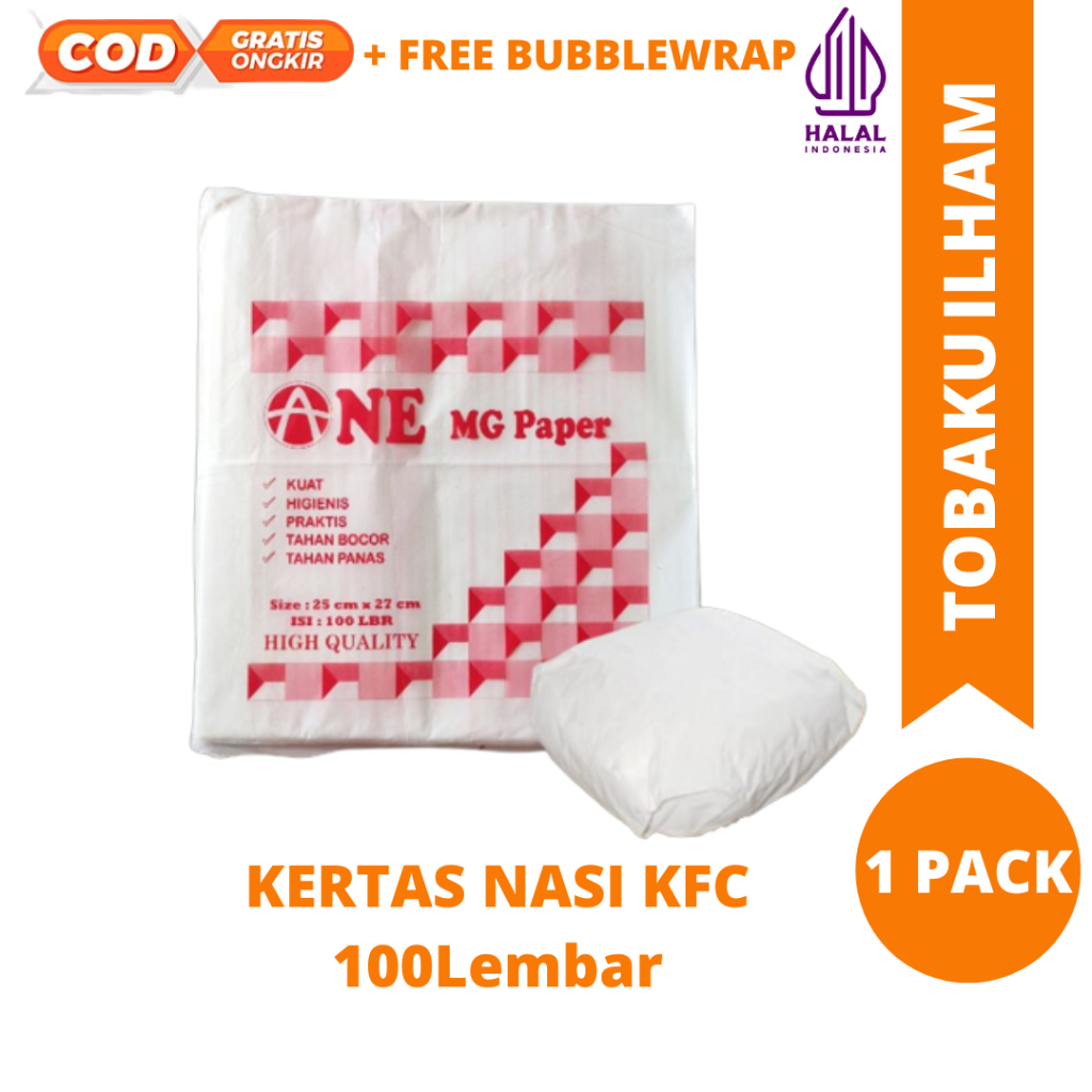 

Ketas nasi KFC 100 lembar / Kertas laminasi polos / laminasi bungkus makanan / kertas nasi