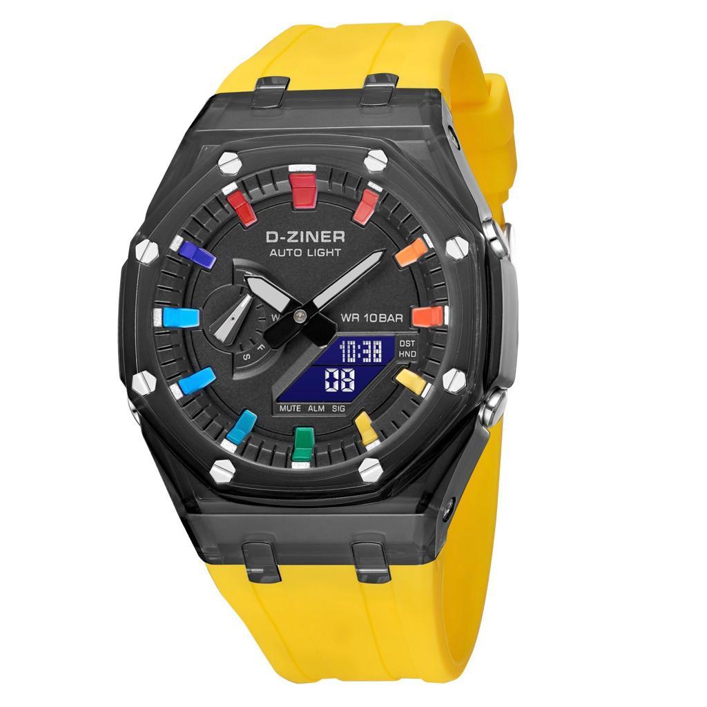 JAM TANGAN PRIA - D-ZINER D-8336 TALI RUBBER WATER RESISTANT